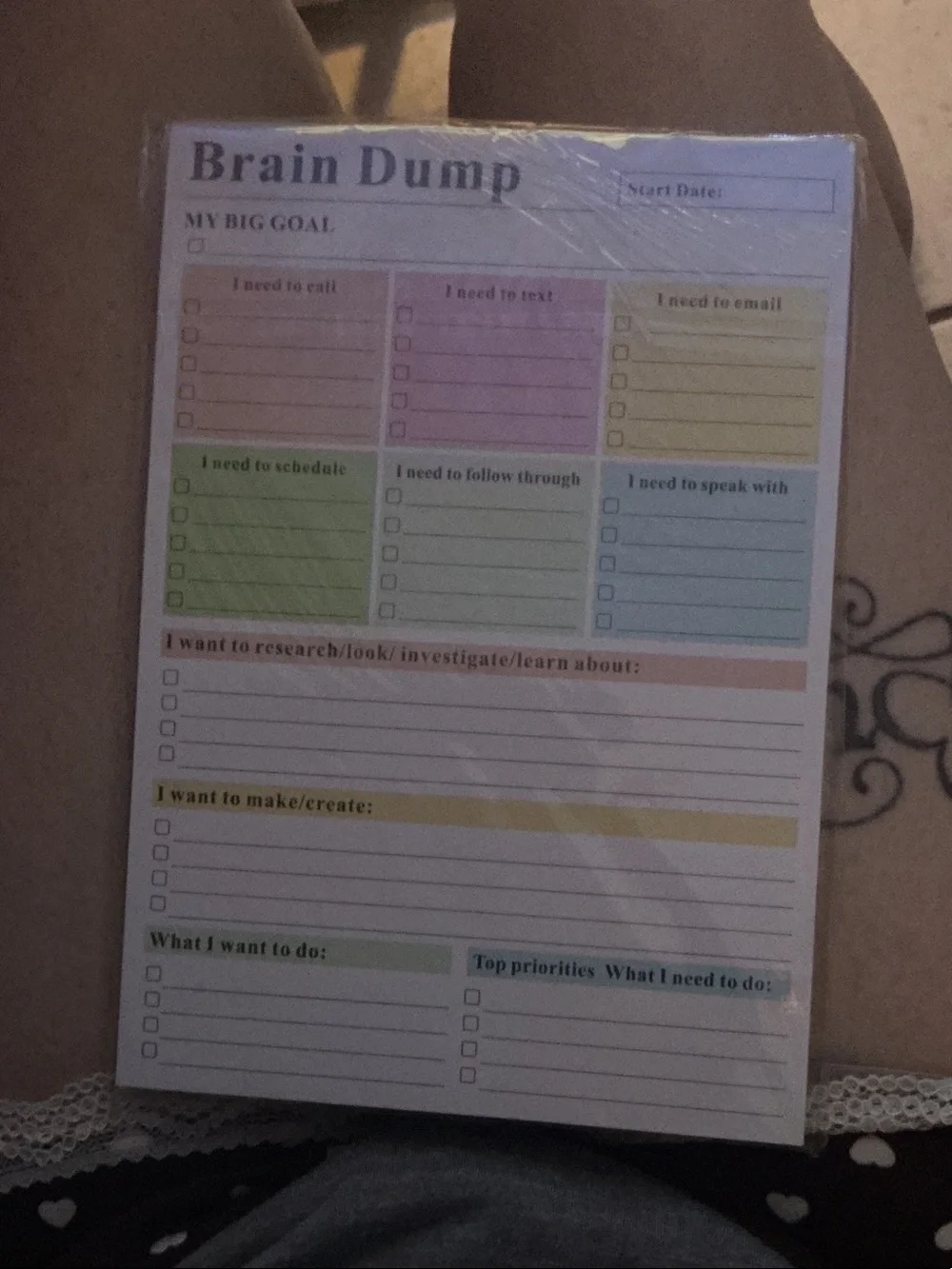 ADHD dump list (multiple pages x100)
